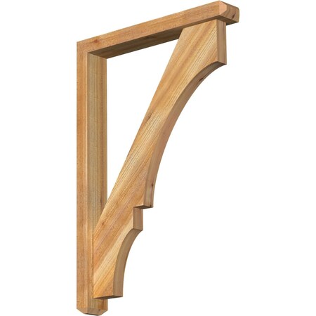 Ekena Millwork Balboa Craftsman Rough Sawn Bracket w/ Offset Brace, Western Red Cedar, 4"W x 26"D x 38"H BKT0402X26X38BOA04RWR